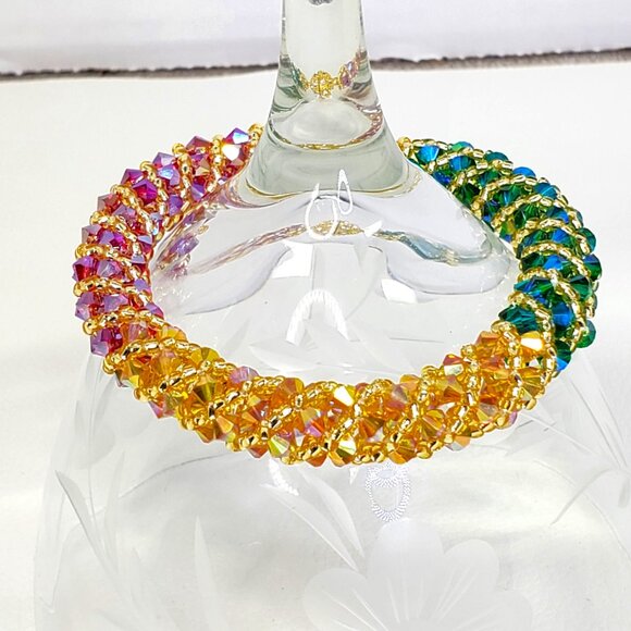 Multi Color Fall Crystal Bracelet Beaded Bracelet - Picture 11 of 11